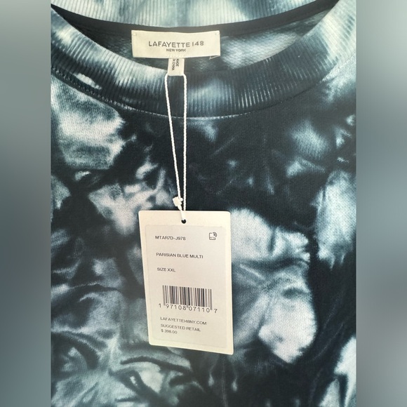 Lafayette 148 NY
Women's Parisian Blue Multi Cotton French Terry Sweatshirt XXL - Picture 3 of 6